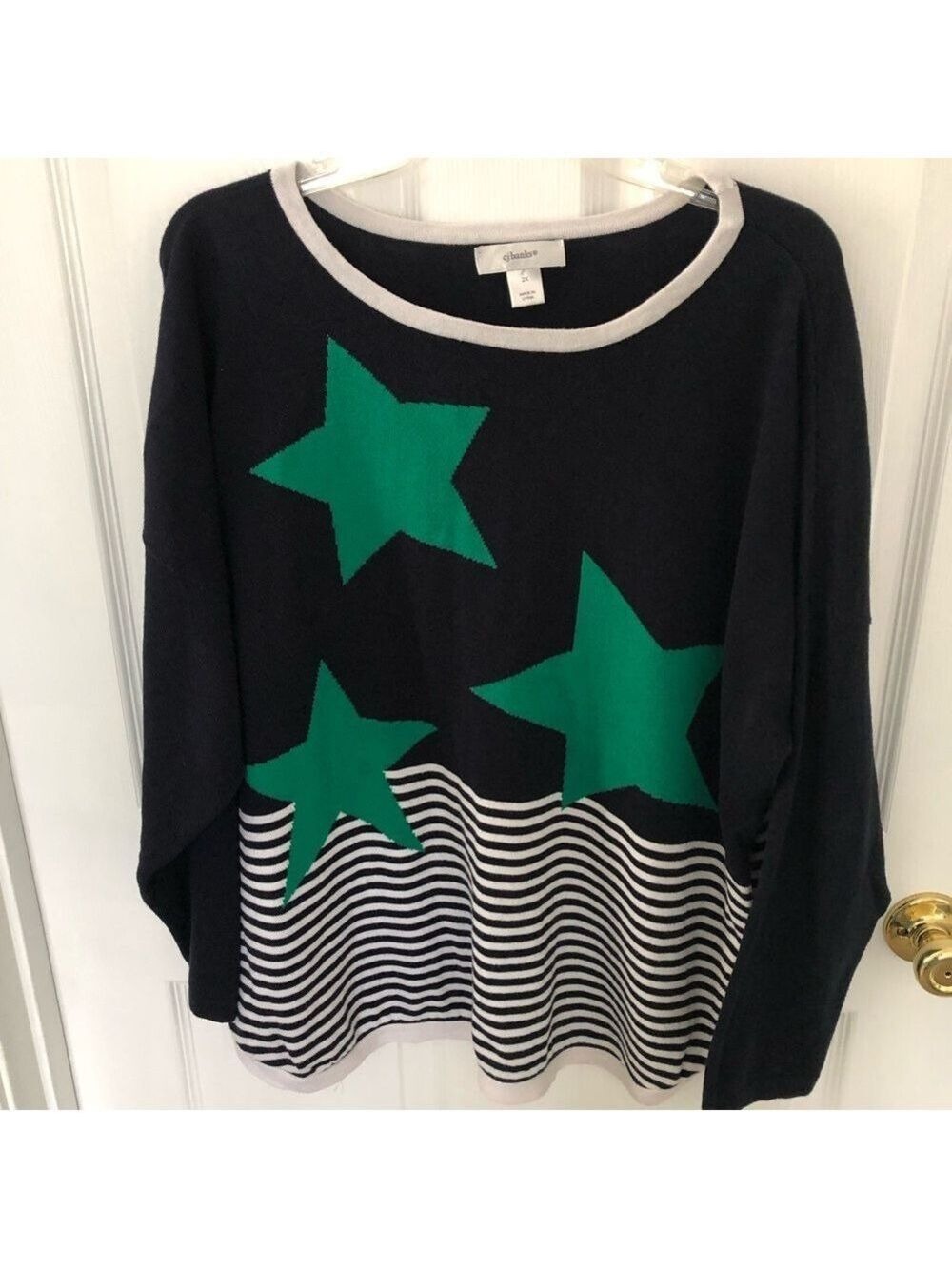 CJ Banks Stars Stripes Cozy Sweater Size 2X Patriotic - Picture 7 of 7